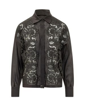 Max Mara Embroidered Shirt With Elegant Design - Black