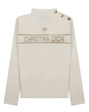 Dior Logo Cashmere Sweater - White