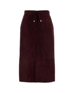 Max Mara Max Mara S Suede Gazza Skirt - Purple