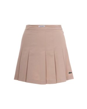 Lacoste Lionne Pleated Skirt - Natural