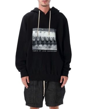 Rick Owens Graphic Print Hoodie - Black