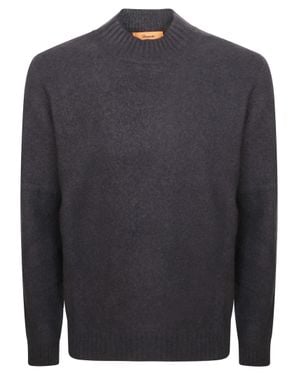 Drumohr Tubular Wool Mock Neck Sweater - Blue