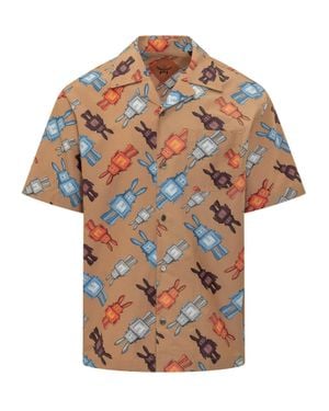 MCM Cut Sleeve Mini Shirt With Collar - Multicolor