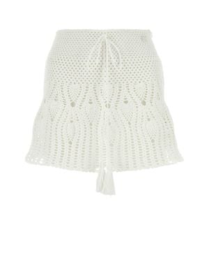 Loewe Paula's Ibiza Crochet Paula S Ibiza Mini Skirt - White