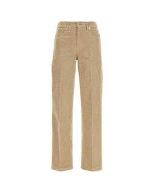 7 For All Mankind Velvet Pinstripe Pants - Natural
