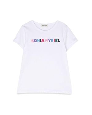 Sonia Rykiel T Shirt Logo Contrasting Profiles - White