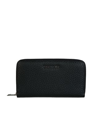 Orciani Soft Leather Zip-Around Wallet For - Black