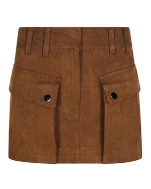 ANDAMANE Pocket-Detail Mini Skirt - Brown