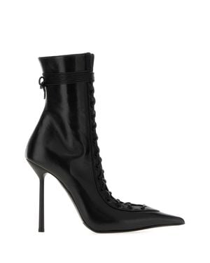 Le Silla Leather Colette Ankle Boots With 11 Cm Heel - Black