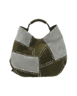 Moschino Studded Patchwork Hobo Bag - Gray