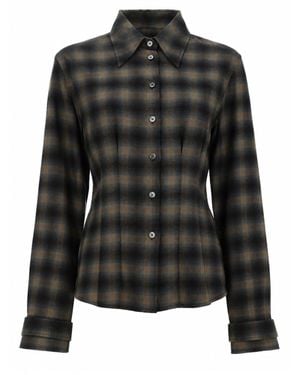 Our Legacy Fitted Plaid Button-Front Shirt - Black