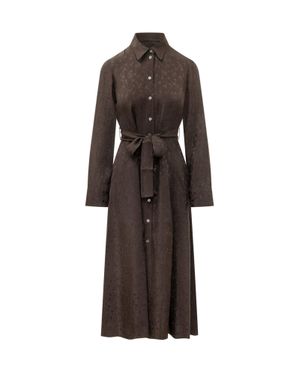 Pinko Agatethé Stane Suit Jacquard Dress - Brown