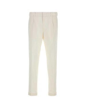 Cellar Door Ivory Stretch Cotton Cambridge Pant - White