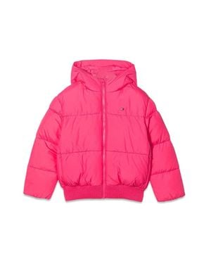 Tommy Hilfiger Hood Branded Puffer - Pink
