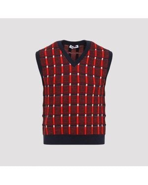 Jil Sander Sleeveless Knitted Vest - Red