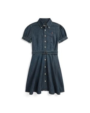 Polo Ralph Lauren Woven Shirt Dress For Kids - Blue