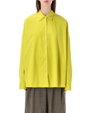 Dries Van Noten Oversized Cotton Button-Up Shirt - Yellow