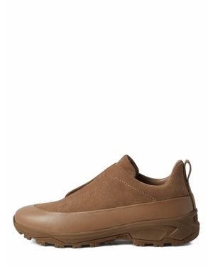 ZEGNA 232 Road Sneaker With Crossed Elastics, Leather Lining & Vibram Arctic Grip Sole - Brown