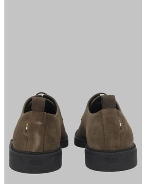 BOSS Leather & Rubber Loafers - Green