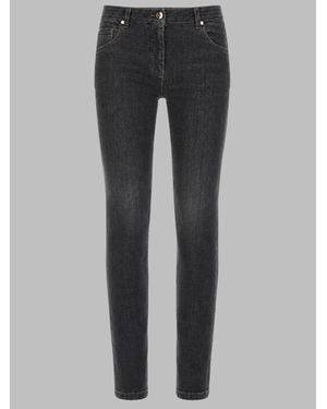 Brunello Cucinelli Slim Fit Five-Pocket Denim Pants - Gray