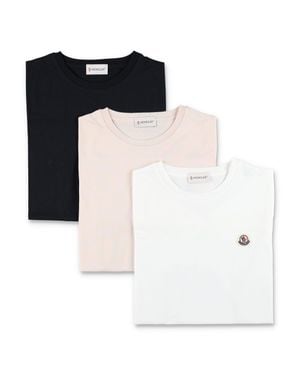 Moncler Girls Cotton Jersey T-Shirt Set Of 3 - White