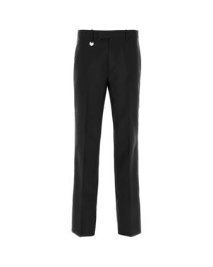 Burberry Burberry Wool Blend Wide-Leg Pants - Black