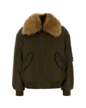 Saint Laurent Nylon Bomber Jacket - Green
