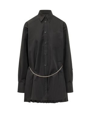 Sportmax Mini Casacca With Belt And Plissé For Ss26 - Black