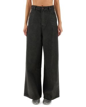 Alysi "Super Flare" Denim Pants - Black