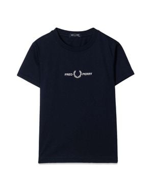 Fred Perry Embroidered T-Shirt - Blue