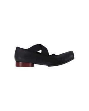 Uma Wang Calf Leather Flat Shoes - Black