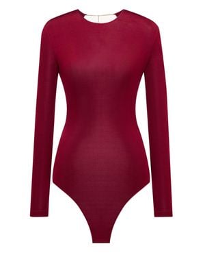 Saint Laurent Cassandre Backless Bodysuit - Red