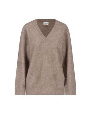 P.A.R.O.S.H. V-Neck Wool Blend Sweater - Brown