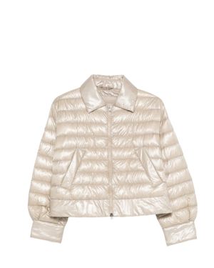 Herno Ultralight Down Jacket With Shirt Collar And Buttoned Cuffs - Natural