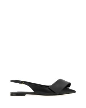 Givenchy Leather Twisted Ribbon Ballerinas - Black