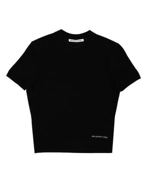 T By Alexander Wang Logo T-Shirt Wool T-Shirts - Black