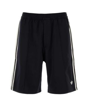 adidas Black Stretch Twill X Wales Bonner Bermuda Shorts - Blue