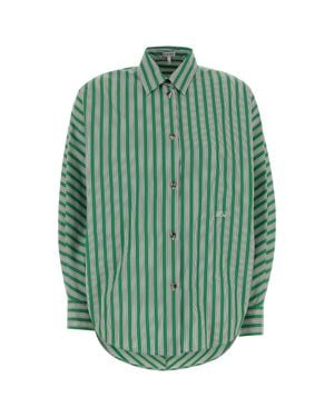Loewe Embroidered Poplin Shirt - Green