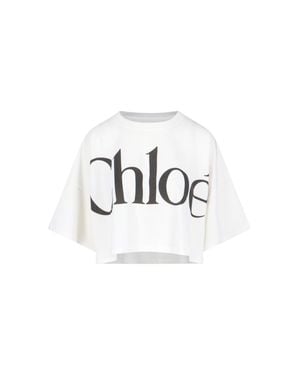 Chloé Lightweight 100% Cotton Short-Sleeve Tee - White