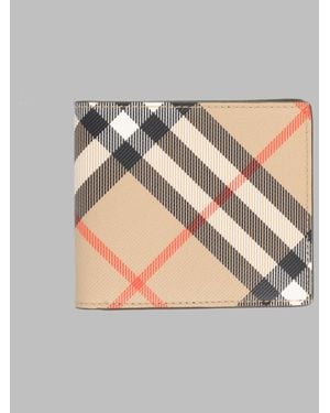 Burberry Leather-Feel Wallet With Secure Closure - Gray