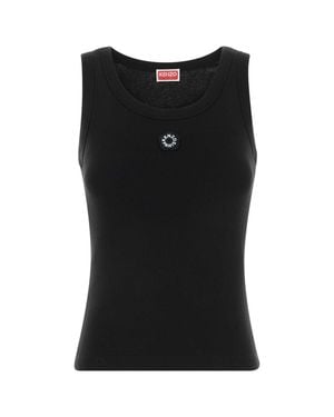KENZO Logo Round Neck Top - Black