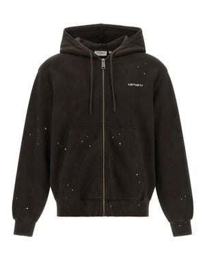 Carhartt Paint-Splatter Zip-Up Hoodie - Black