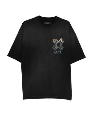 Amiri Crewneck Sweatshirt With Printed Front And Back Panels - Black