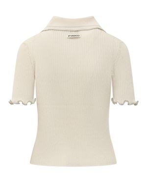 Pinko Cut-Out Mini Polo Top - White