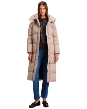 Woolrich Horizontal Quilted Utility Coat With Removable Hood - Natural