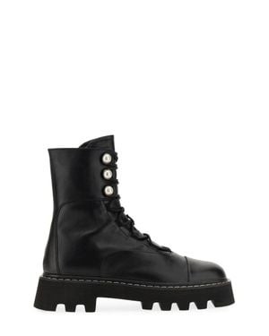 Nicholas Kirkwood Pearlogy Combat Boots - Black
