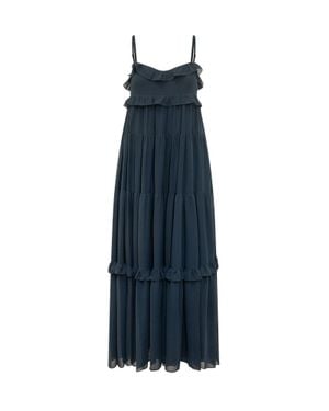 MICHAEL Michael Kors Maxi Dress With Elegant Ruffles - Blue