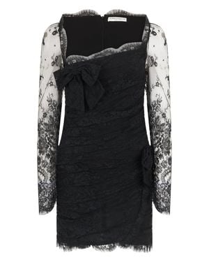 Alessandra Rich Lace Mini Dress in Black | Lyst