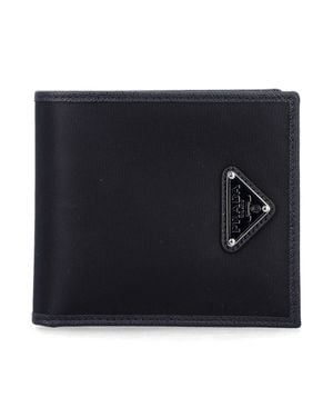 Prada Tech Wallet With Calf Leather Trim - Black