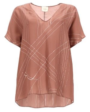 Alysi Nude Silk Top - Pink